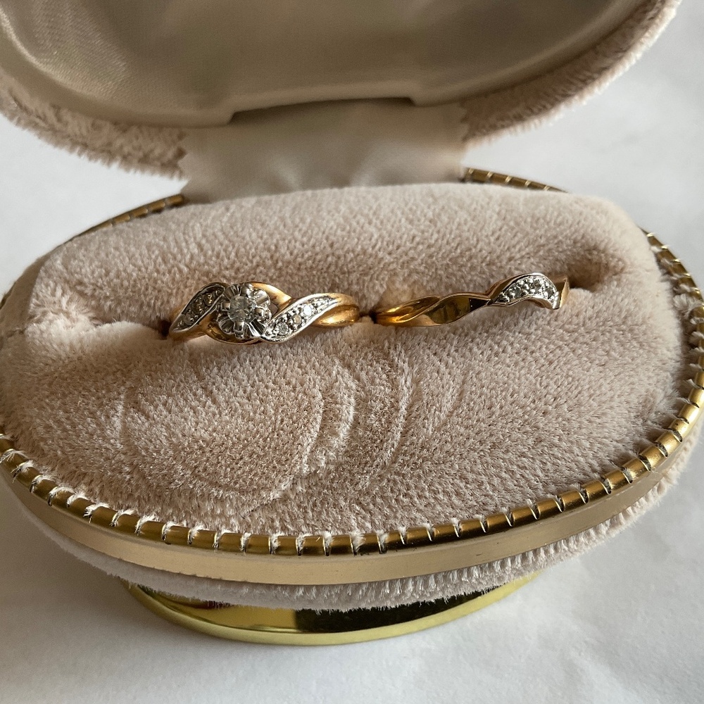 Brand New Two 10k solid gold engagement rings with real natural diamonds